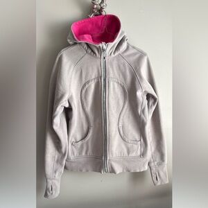 Lululemon Scuba Full Zip Hoodie Size 10 Grey Pink